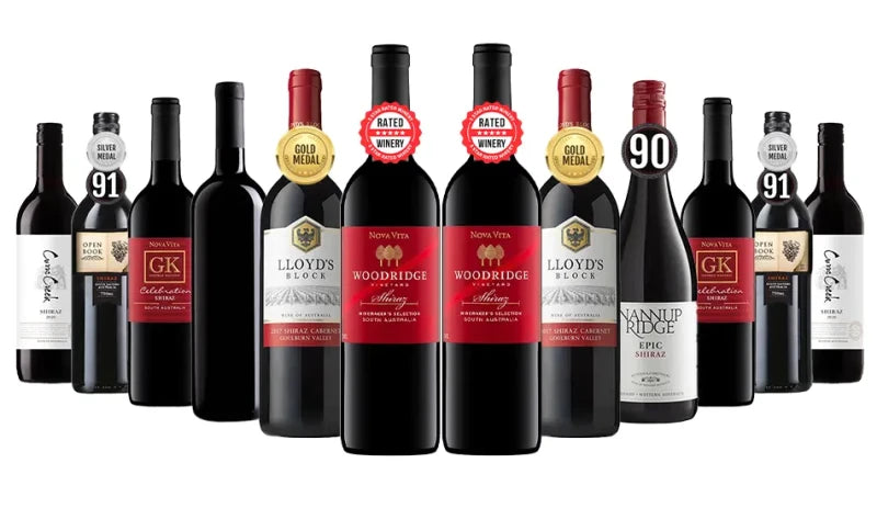 Crazy Shiraz Tasters Red Wine Mixed - 12 Bottles with silver medal wines