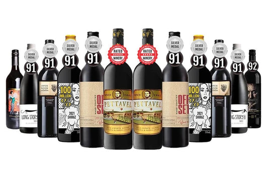 Crazy Shiraz Tasters Red Wine Mixed - 12 Bottles with silver medal wines